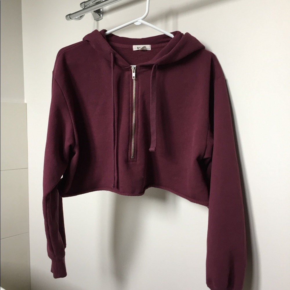 Cropped Part-Zip Hoodie